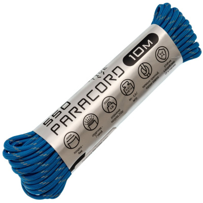 Паракорд 550 световозвращающий Blue, 10 м