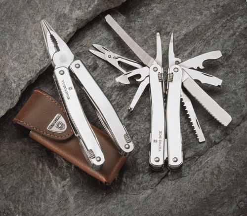 Мультитул Victorinox SwissTool Spirit, сталь X50CrMoV15, рукоять нержавеющая сталь, серый
