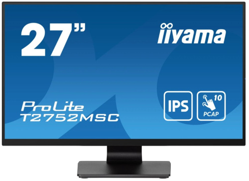 Монитор 27" Iiyama ProLite T2752MSC-B1 1920x1080, LED, 16:9, IPS, 400cd, 1000:1, 5ms (GTG), 178гр/178гр, HDMI, DP, 2*USB-A, 60Hz, Speakers, tilt, Touc