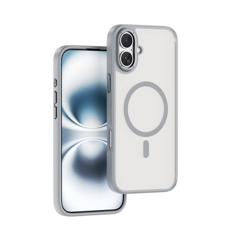 Чехол-накладка Wiwu Armor Pro Magsafe (FGG-012) для iPhone 16 пластиковый прозрачно-белый (белая рамка)