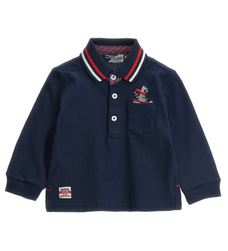 Поло с длинным рукавом для маленького мальчика