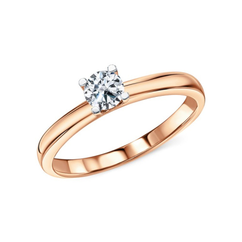 Золотое кольцо с бриллиантами природными