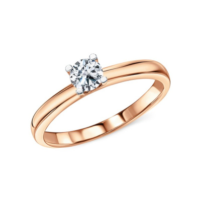 Золотое кольцо с бриллиантами природными