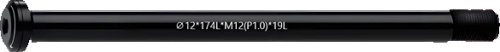 Ось задняя Acme M12 (черный 174 мм 12 мм шаг резьбы 1,0)