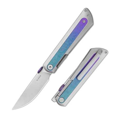 Складной нож Kizer Quoll, сталь S45VN, рукоять Titanium&Crystallized Titanium