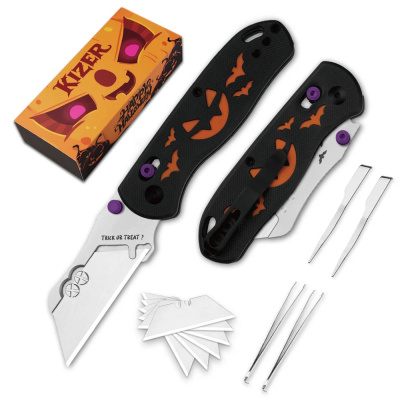 Складной нож Kizer Halloween Uti BEAR 1, сталь 50Cr15MoV, рукоять G10