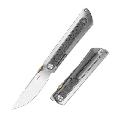 Складной нож Kizer Quoll, сталь S45VN, рукоять Titanium&Rainbow Damascus
