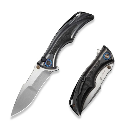 Складной нож WE Knife Tighe Down, сталь M390, рукоять титан/карбон, черный