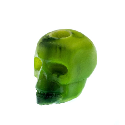 Бусина Череп (зеленый), светящаяся в темноте, эпоксидная смола