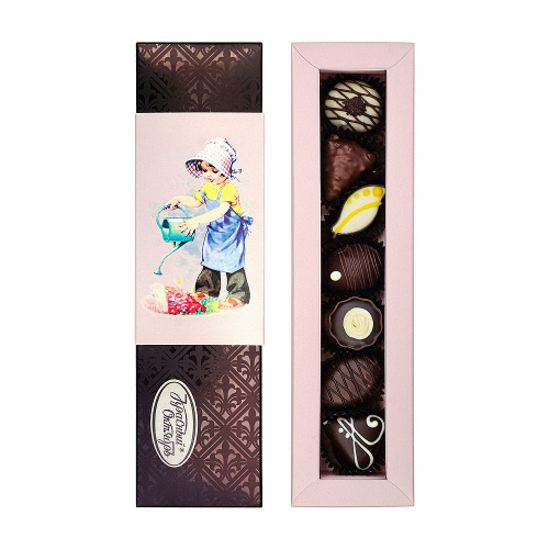 Набор шоколадных конфет Старинная открытка, пенал, Красный Октябрь, 75 гр.