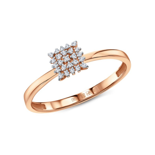 Золотое кольцо с бриллиантами природными