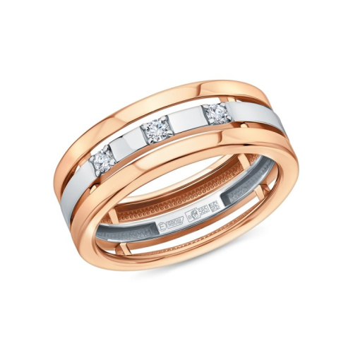 Золотое кольцо с бриллиантами природными