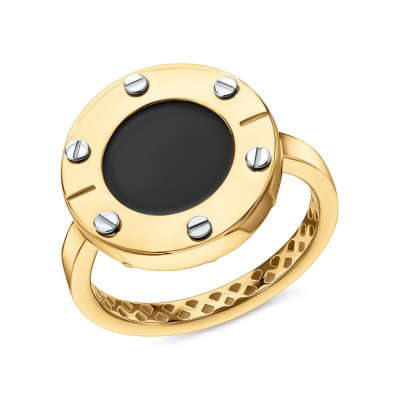Золотое кольцо с ониксом природным