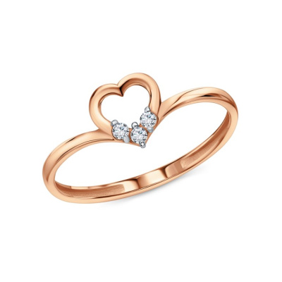 Золотое кольцо с фианитами