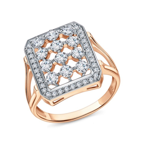 Золотое кольцо с фианитами