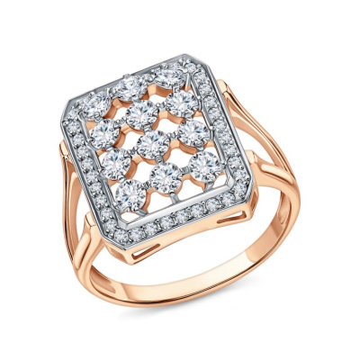 Золотое кольцо с фианитами