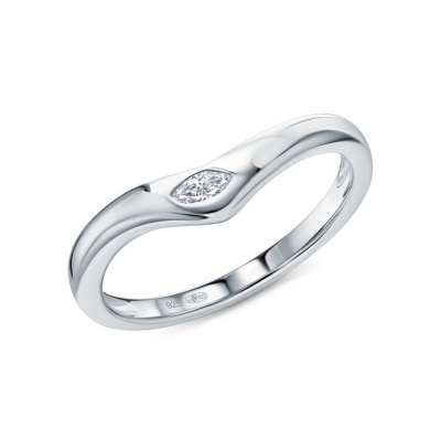 Серебряное кольцо с бриллиантами выращенными