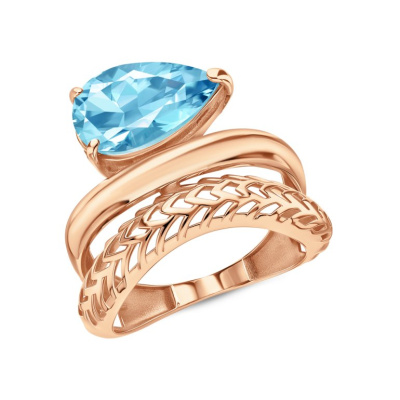 Золотое кольцо с топазами природными