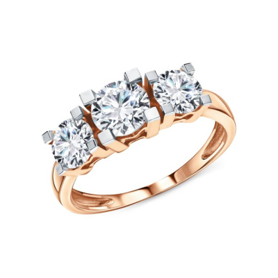 Золотое кольцо с бриллиантами выращенными