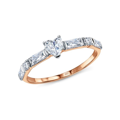 Золотое кольцо с фианитами