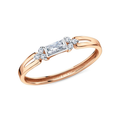 Золотое кольцо с фианитами