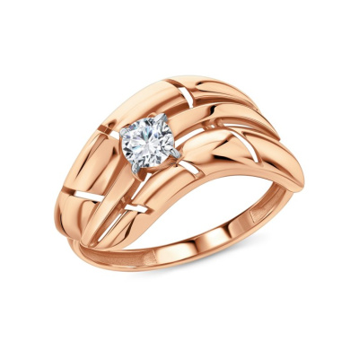 Золотое кольцо с фианитами