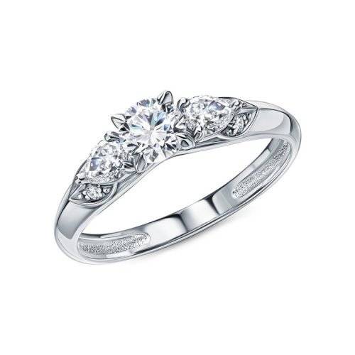 Золотое кольцо с бриллиантами выращенными