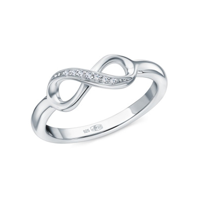 Серебряное кольцо с бриллиантами выращенными