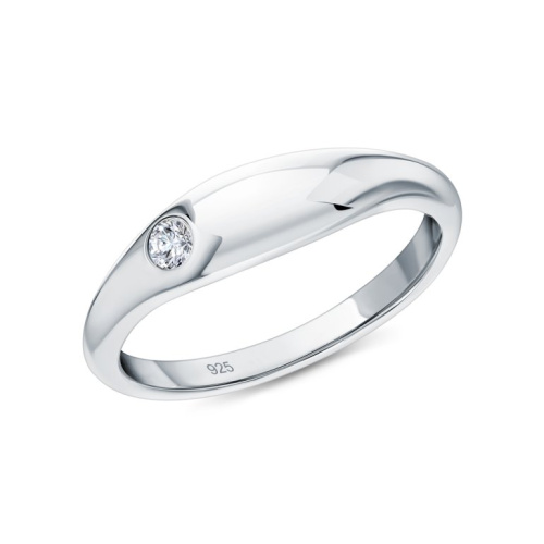 Серебряное кольцо с бриллиантами выращенными