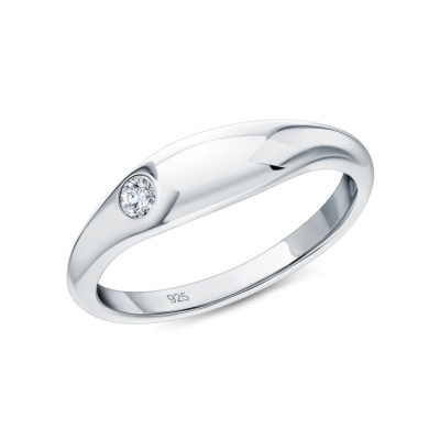 Серебряное кольцо с бриллиантами выращенными