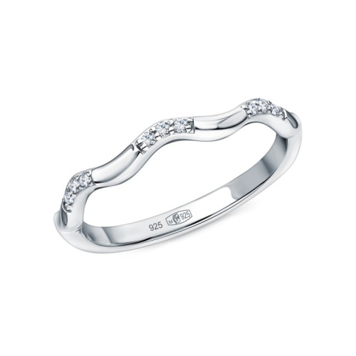 Серебряное кольцо с бриллиантами выращенными