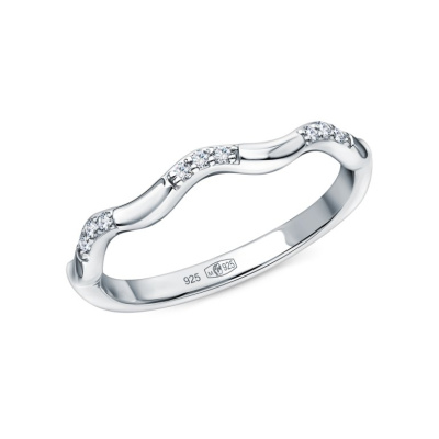 Серебряное кольцо с бриллиантами выращенными