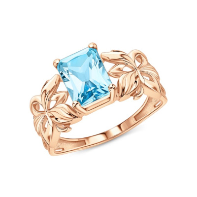 Золотое кольцо с топазами природными