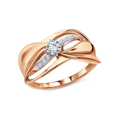 Золотое кольцо с фианитами