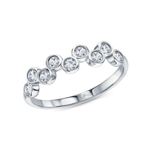 Серебряное кольцо с бриллиантами выращенными