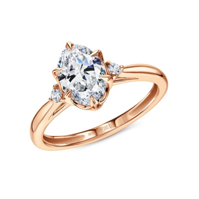 Золотое кольцо с бриллиантами выращенными