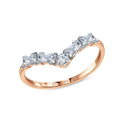 Золотое кольцо с фианитами