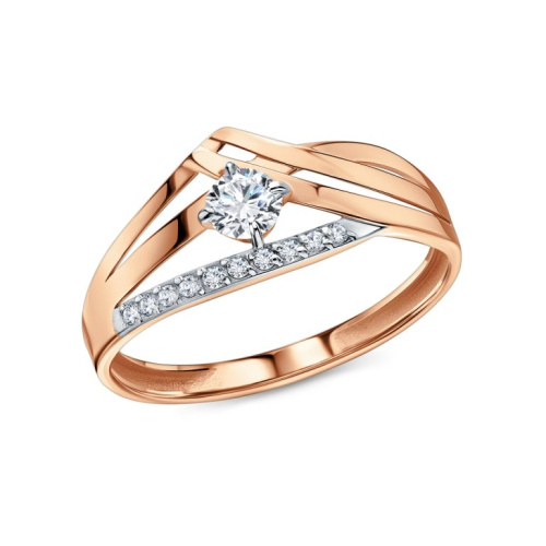 Золотое кольцо с фианитами