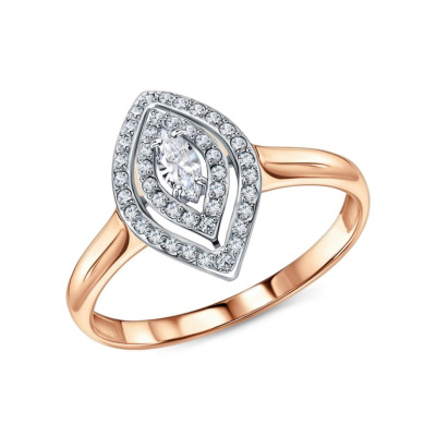 Золотое кольцо с фианитами