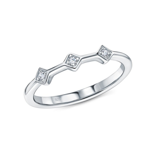 Серебряное кольцо с бриллиантами выращенными