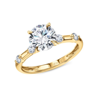 Золотое кольцо с бриллиантами выращенными