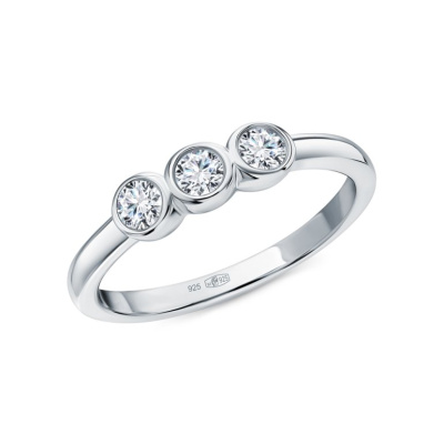 Серебряное кольцо с бриллиантами выращенными