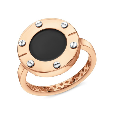 Золотое кольцо с ониксом природным