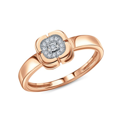 Золотое кольцо с бриллиантами природными