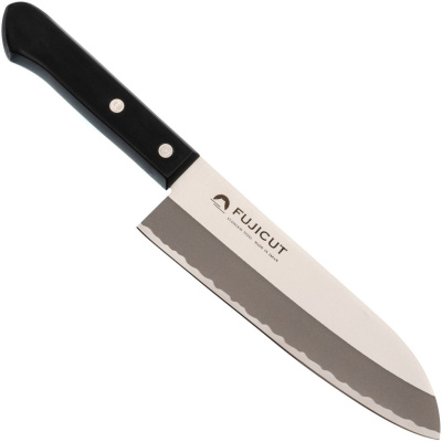 Кухонный Шеф нож Сантоку Tojiro Fuji Cutlery FC-1621, сталь Mo-V, рукоять полипропилен, черный