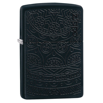 Зажигалка ZIPPO Tone on Tone Design с покрытием Black Matte, латунь/сталь, чёрная, 36x12x56 мм