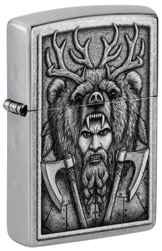 Зажигалка ZIPPO Barbarian Design с покрытием Street Chrome, латунь/сталь, серебристая