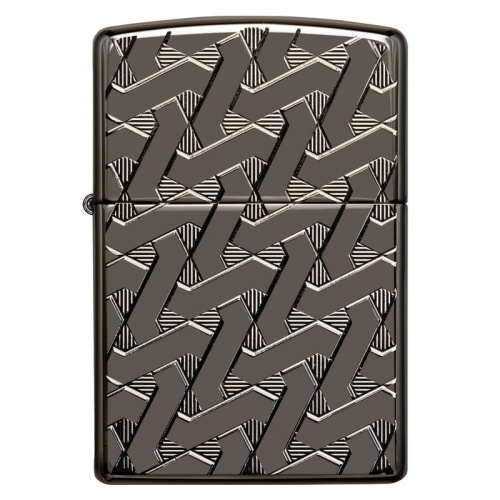 Зажигалка ZIPPO 49173 Armor с покрытием High Polish Black Ice, латунь/сталь, чёрная, глянцевая, 36x12x56 мм