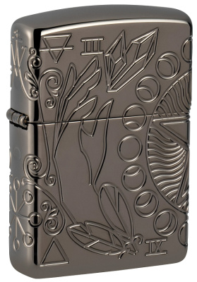 Зажигалка ZIPPO Armor® Wicca Design с покрытием Black Ice®, черная