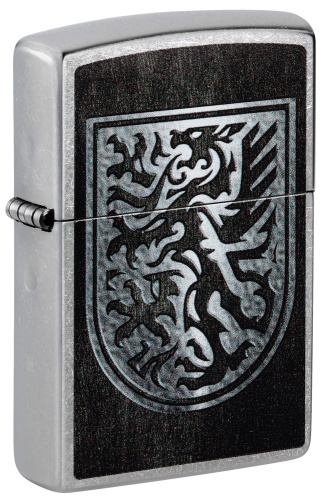 Зажигалка ZIPPO Dragon Design с покрытием Street Chrome, латунь/сталь, серебристая